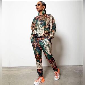 Palms X Neon Cheetah print Simisienna Jasione jogger set.